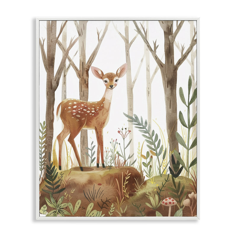  «Soft Woodland Deer», estampe numérique par LSR Design Studio, H 30 po x l 24 po