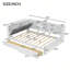 Lit plateforme en bois avec tête de lit, tablettes et 2 tiroirs-681519868