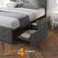 Grand lit plateforme tapissier avec rangement Haryad