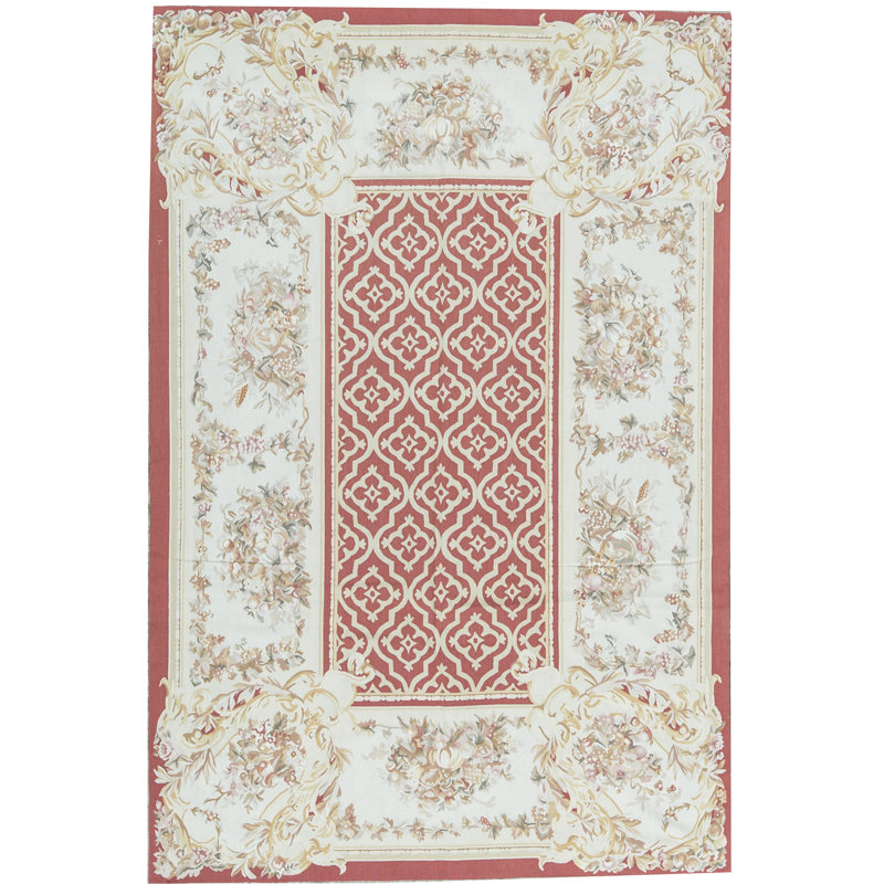 Tapis rouille et beige noué à la main de haute qualité