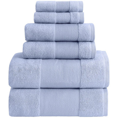 Modern Threads - Ensemble de serviettes 6 pièces 100% coton Zero Air Twist - Serviettes de bain, débarbouillettes et débarbouillettes - Super absorbant et à séchage rapide - 500 g / m² - Doux et moelleux
