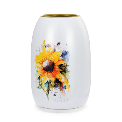 Sunflower Color Vase - 7In