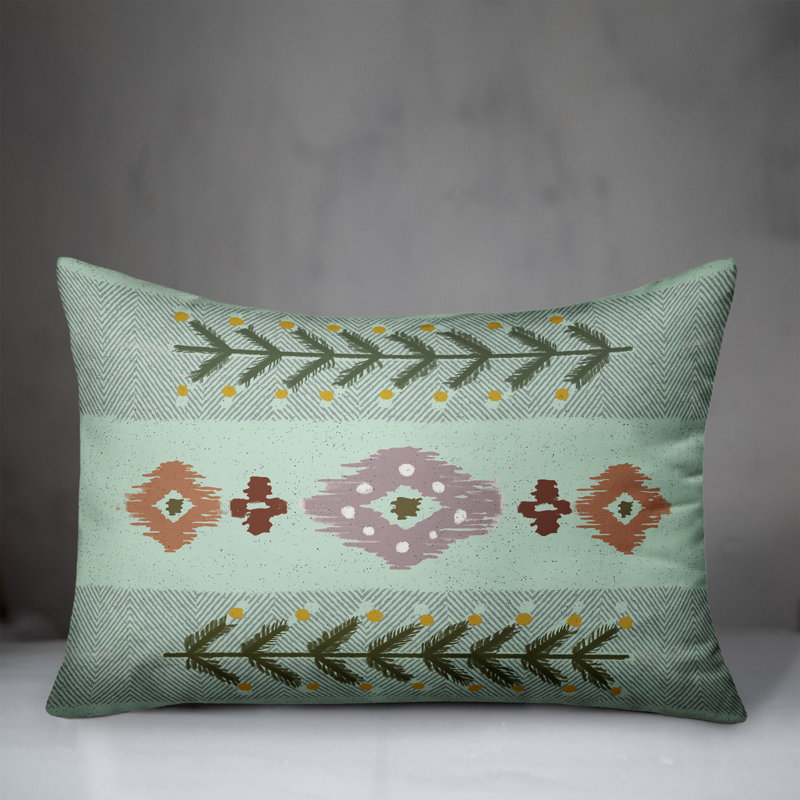 Pattern 16 Outdoor Rectangular Pillow Cover & Insert, Green