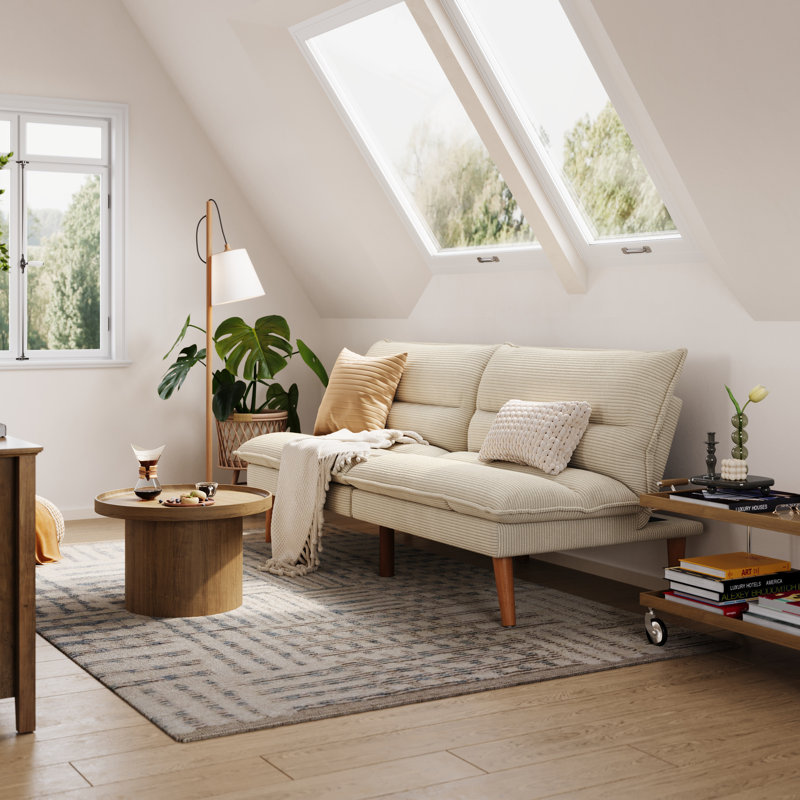  Upholstered Futon, Beige