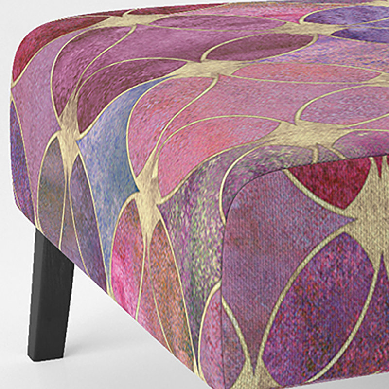 Fauteuil de chambre d'appoint rembourré à motif rose et doré scintillant