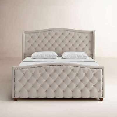 Coleman Velvet Upholstered Wingback Bed
