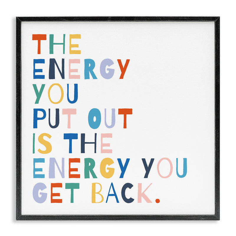 «Motivational Energy You Put Out Rainbow Text» par Moira Hershey, reproduction d'art graphique sur toile, H 12 po x l 12 po