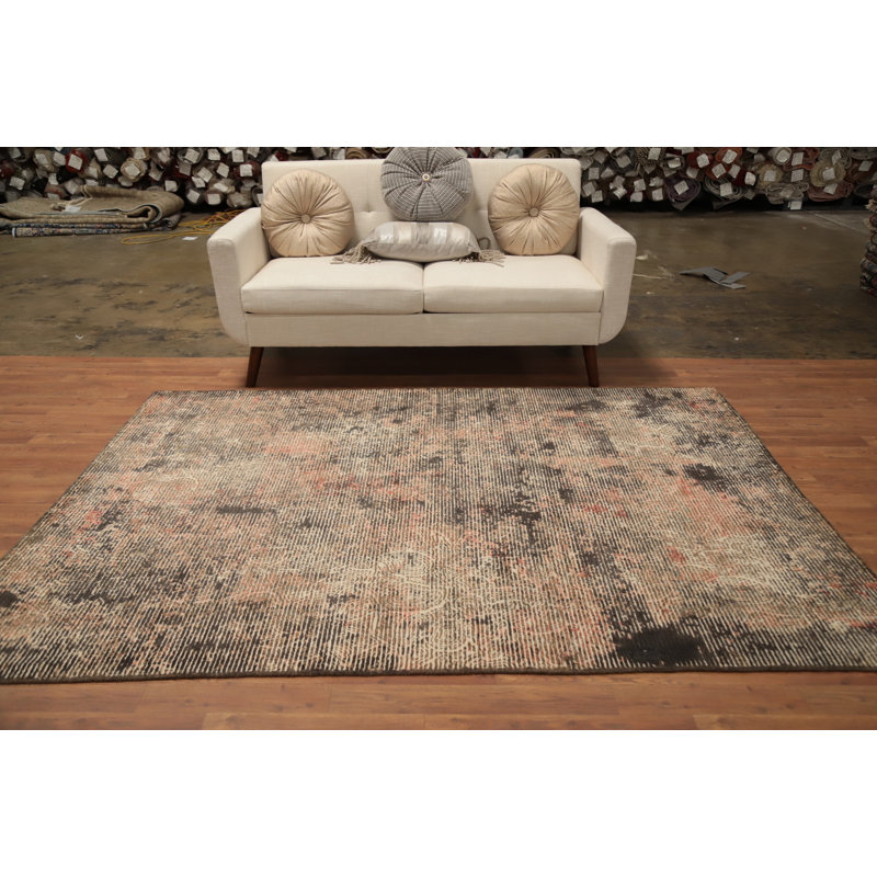 Distressed Look Abstract Area Rug 5x8