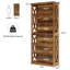 71" Industrial 6-Tier Bookshelf with Decorative Side Panels, Rustic Brown