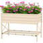 Lit de jardin surélevé avec structure en acier galvanisé, tablette de rangement et doublure de lit, jardinière surélevée avec pieds pour légumes, fleurs
