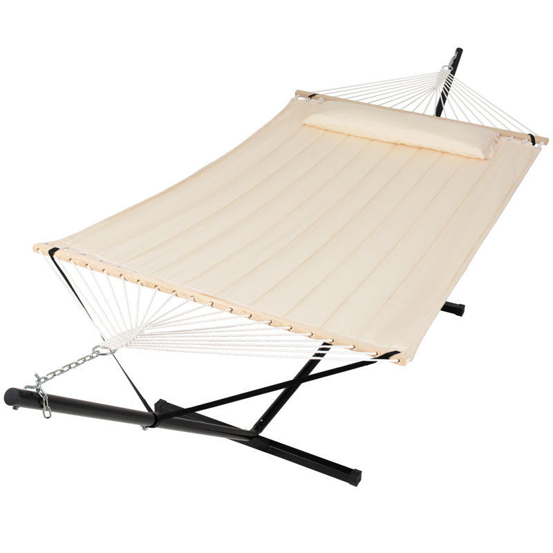 Hamac double à barre d'écartement avec support, Gris foncé, 12 ft Stand