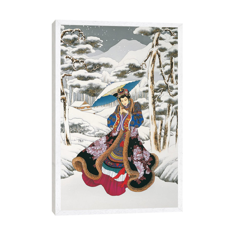 Winter Reverie - Painting on Canvas, White Framed, 101.6 cm H x 66.04 cm W