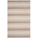 Jacques Hand Woven Wool/Viscose/Cotton. Striped Rug in Beige