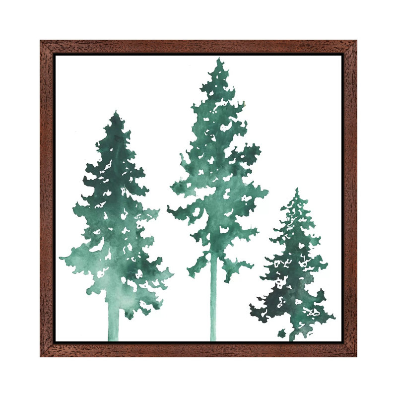 Ponderosas One - Floater Frame Painting on Canvas, 66.04 cm H x 66.04 cm W, Brown Framed