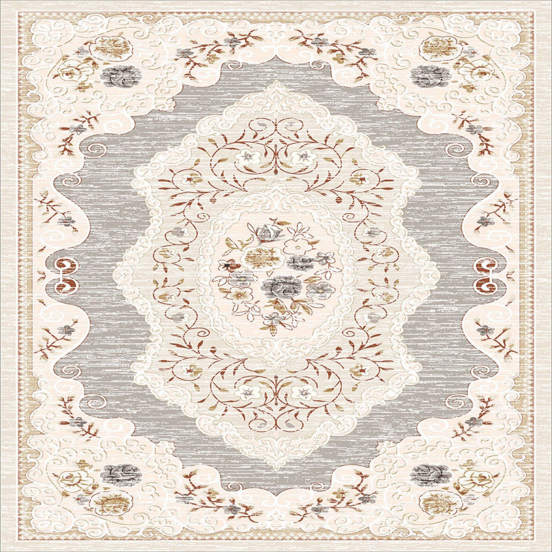 Stylish Woven Carpet, 4 x 6 Feet, 100% Polyester | Antibacterial, 3D Digital Printing, Non-Slip PVC Felt Dot Underside | Machine Washable, 0.4 in Pile Height, Perfect for Living Room & Bedroom Decor