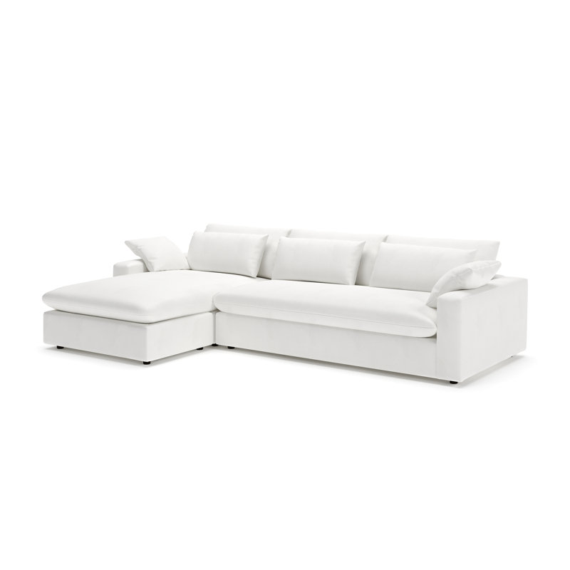 Remy 2-Piece Sectional, Classic Bleach White Twill, Left Hand Facing
