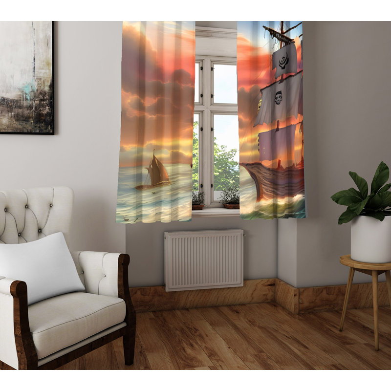 Paire de rideaux semi-transparents en polyester Danyeal, L 56 po x L 78 po