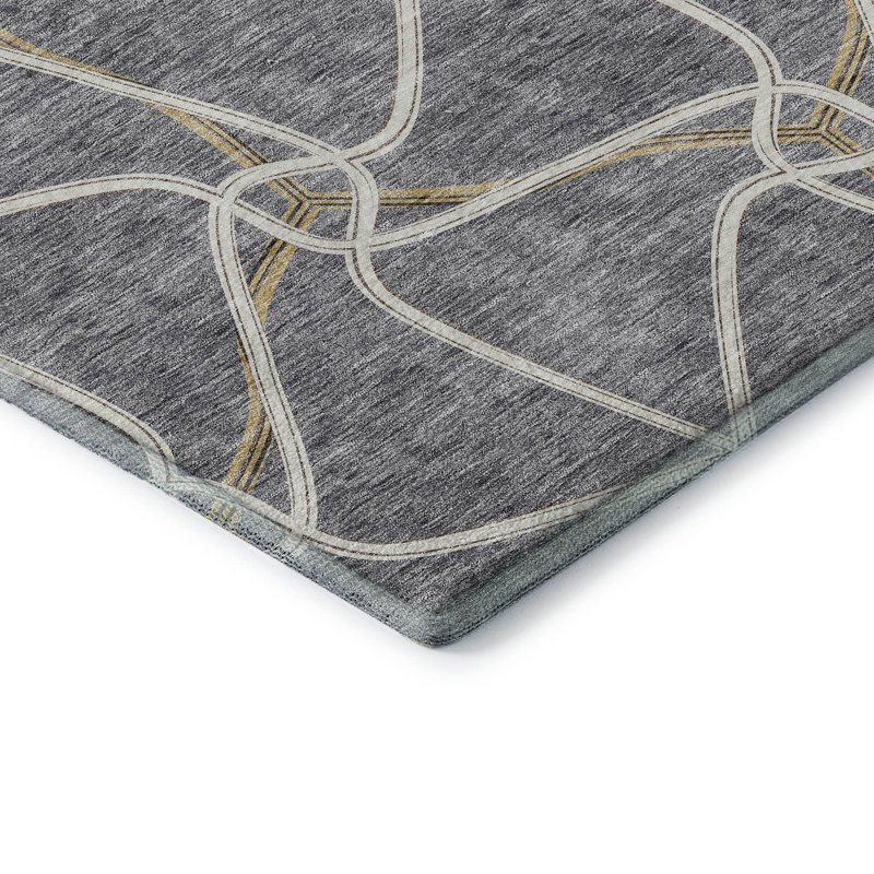 Premium Machine Washable Prisco Gray Rug, Runner 2'3" x 7'6"