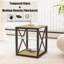 Ensemble de 2 tables de chevet modernes pour chambre à coucher et salon, panneau de fibres à densité moyenne en verre trempé et grain, table d'appoint de style industriel-1540546634
