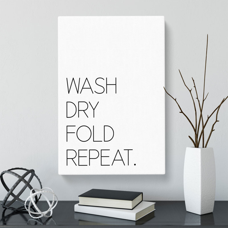Wash Dry Fold Repeat - Wrapped Canvas, 50cm H x 35cm W x 3cm D