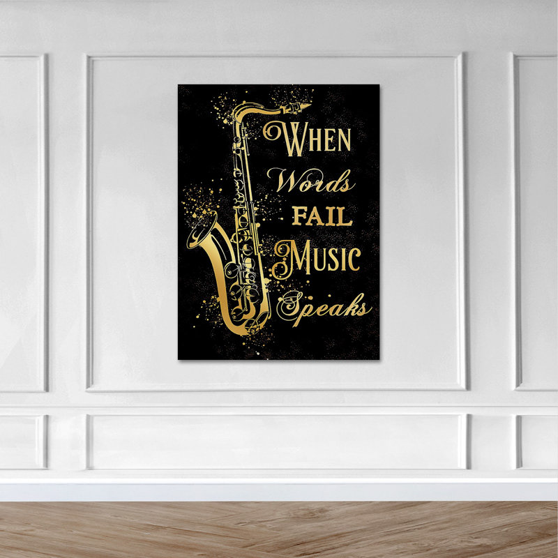 The Saxophone - Wrapped Canvas Graphic Art, 14" H x 11" W x 2" D