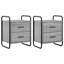 40 cm W Galvanised Steel Bedside Table-2101573090