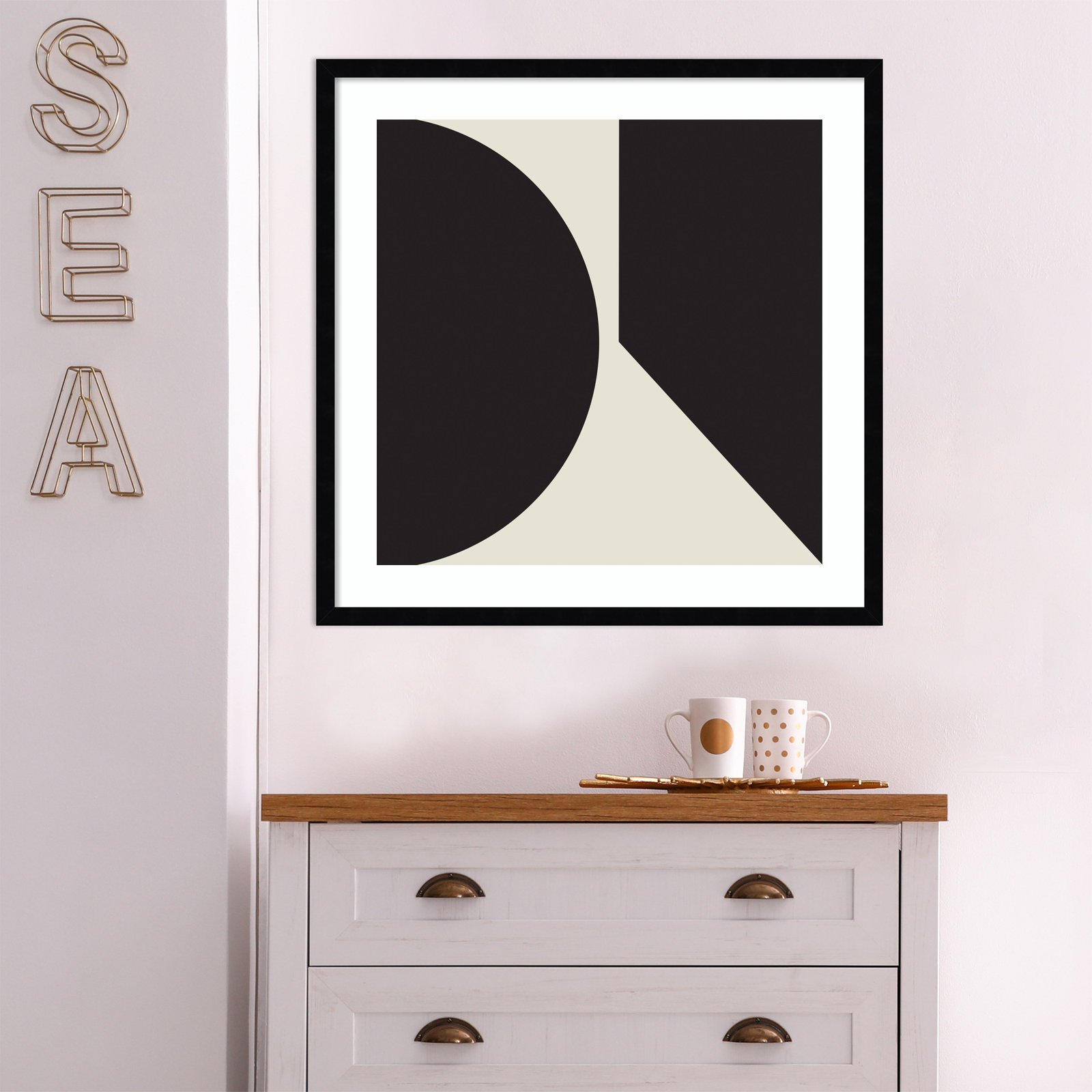 Minimal Max Mod II by The Creative Bunch Studio, Black Framed, 25.25" H x 25.25" W x 0.8" D