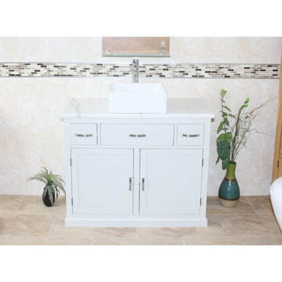 Roder 1000mm Single Bathroom Vanity with Vessel Ceramic Basin