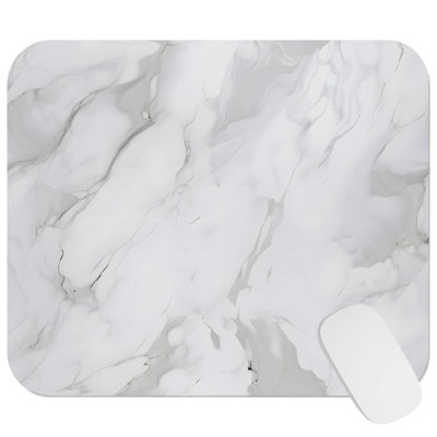 Abstract Gray Geode Crystals Marble I Transitional Gaming Cute Office Laptop Desk Pad Gift Mat Square Rectangle Non-Slip Mousepad