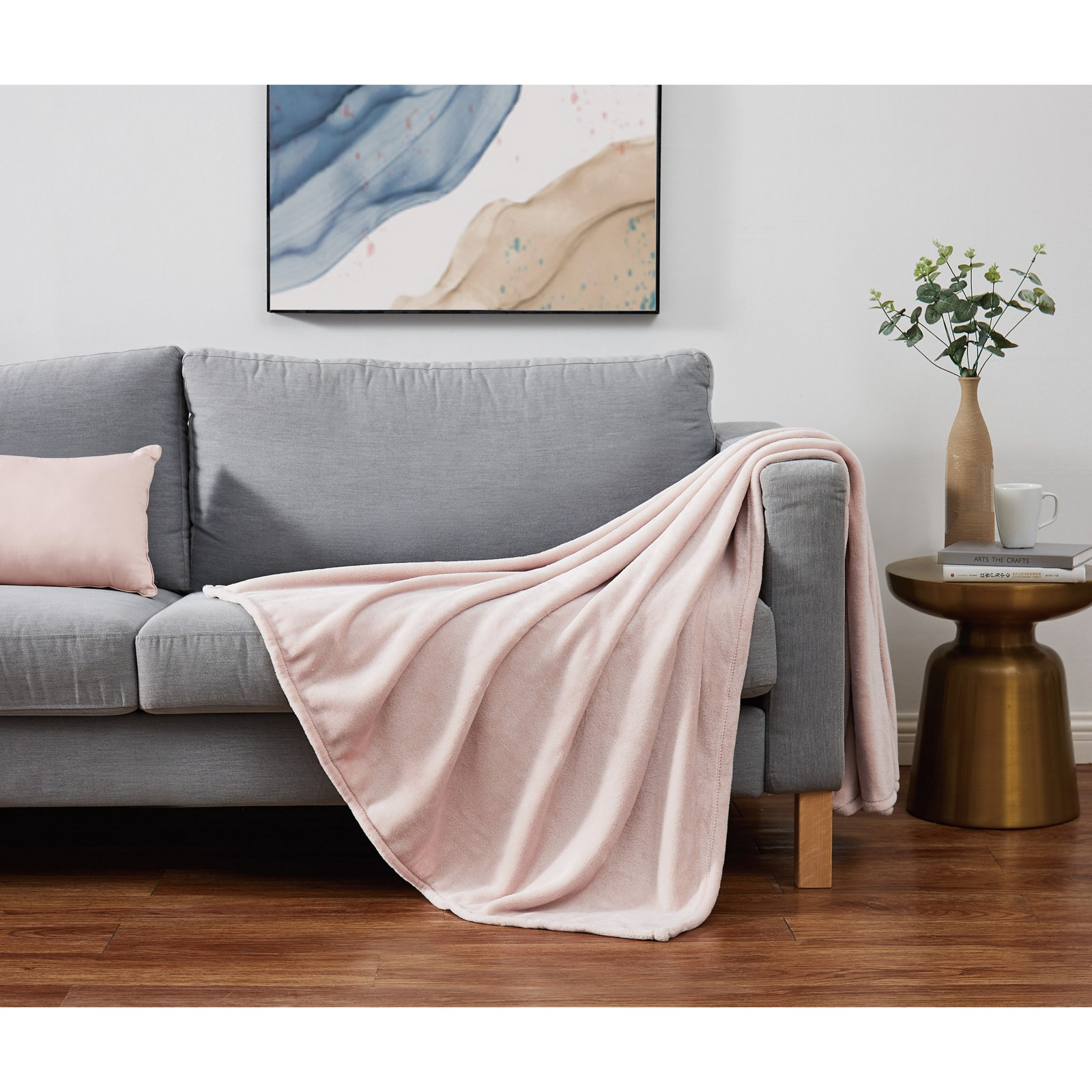 Balee Knitted Throw Blanket, Blush, 50" W x 60" L