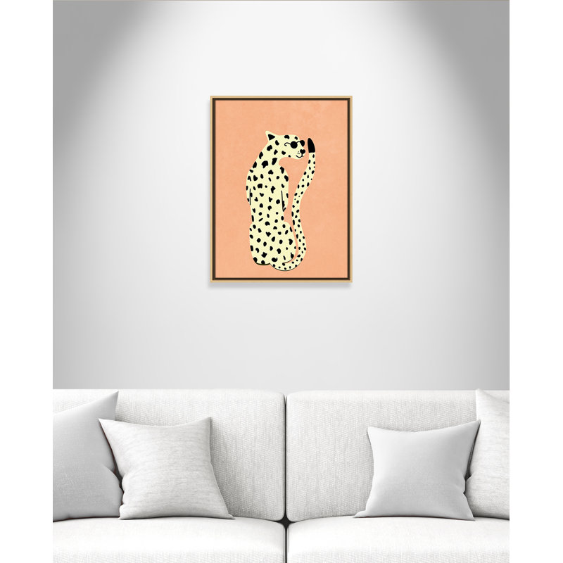 Motif de guépard «Cool» par Oltmanns, L 29,5 po x H 41,5 po, Framed Print, Grain de bois naturel