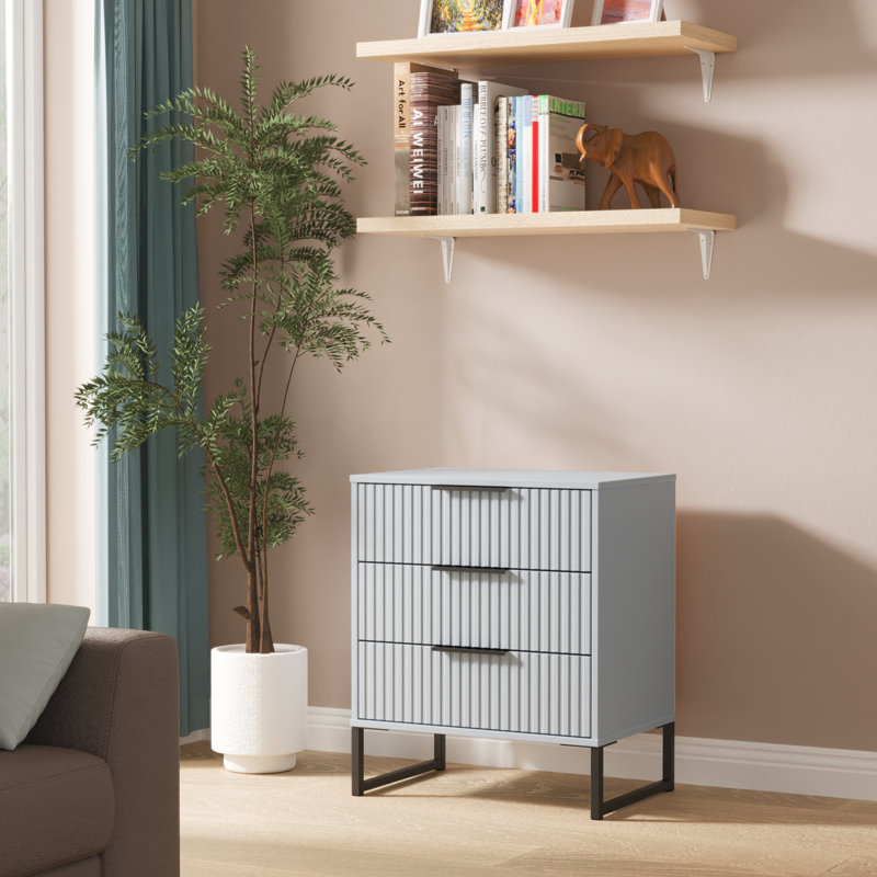 Bernat 58 cm W Chest of 3 Drawers, Blue