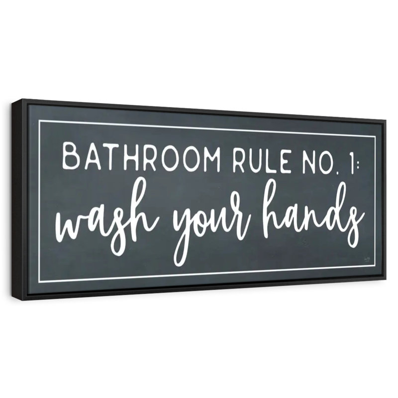 Salle de bain règle n ° 1, 57 po x 19 po, Cadre flottant noir