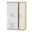 Yvette 3 Door Manufactured Wood Wardrobe-18860328-23704022
