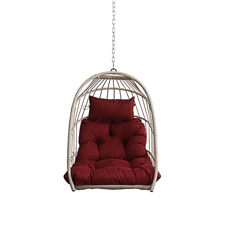 Chaise suspendue en PE pour l'extérieur, Rouge