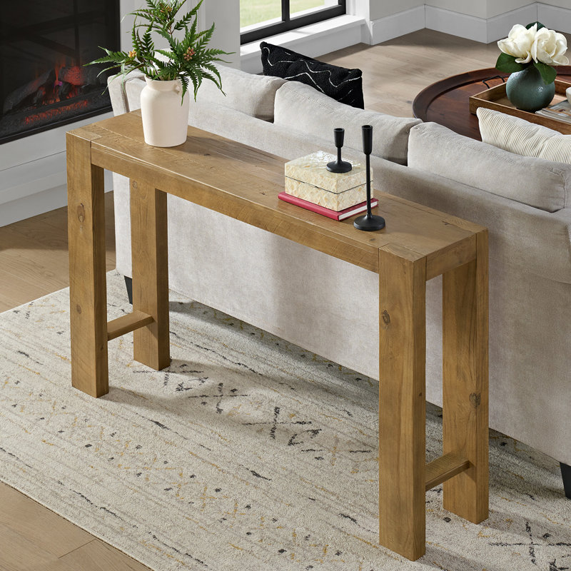 Solid Wood 56" Console Table, Oak, 32" H x 56" W x 12" D, Oak
