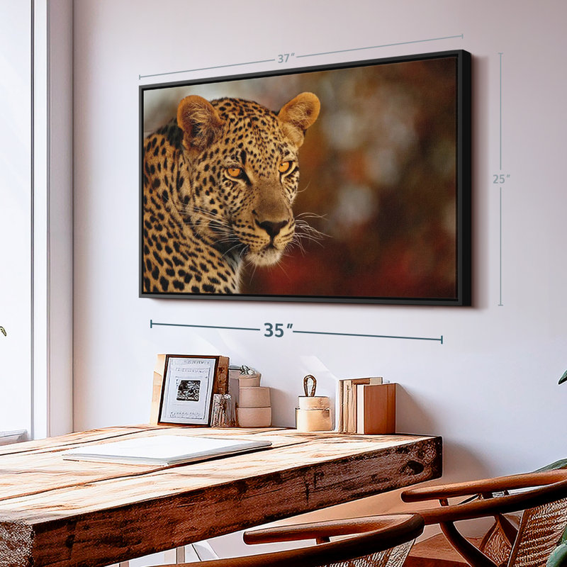 " Intimidating Leopard Canvas Print ", 25" H x 37" W