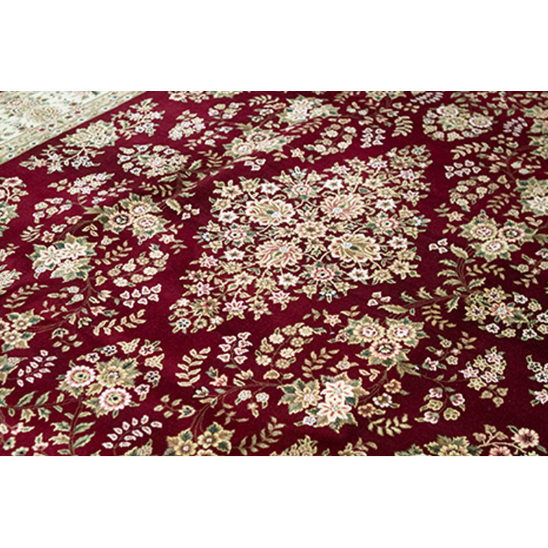 Tapis ivoire et vin de haute qualité noué à la main