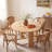 Lakey Scandinavian Solid Wood Round Dining Table with Rubberwood Base