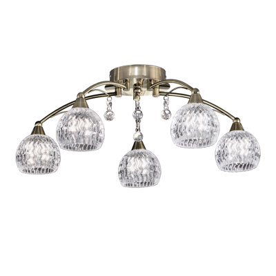 Glass and Crystal Flush Mount