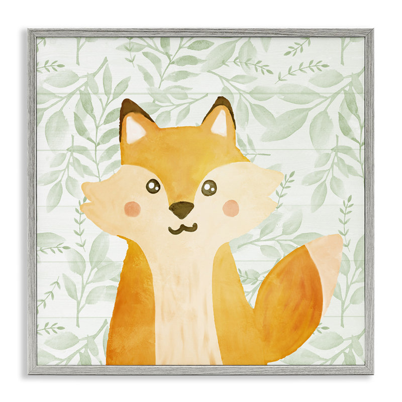 «Whimsical Fox on Florals», estampe numérique, design par Kim Allen, Estampe numérique Farmhouse, H 12 po x l 12 po