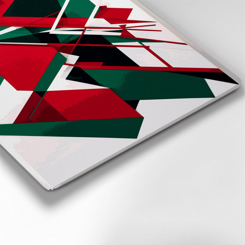 «Geometric Abstraction 39», art mural gris en métal, H 12 po x l 18 po