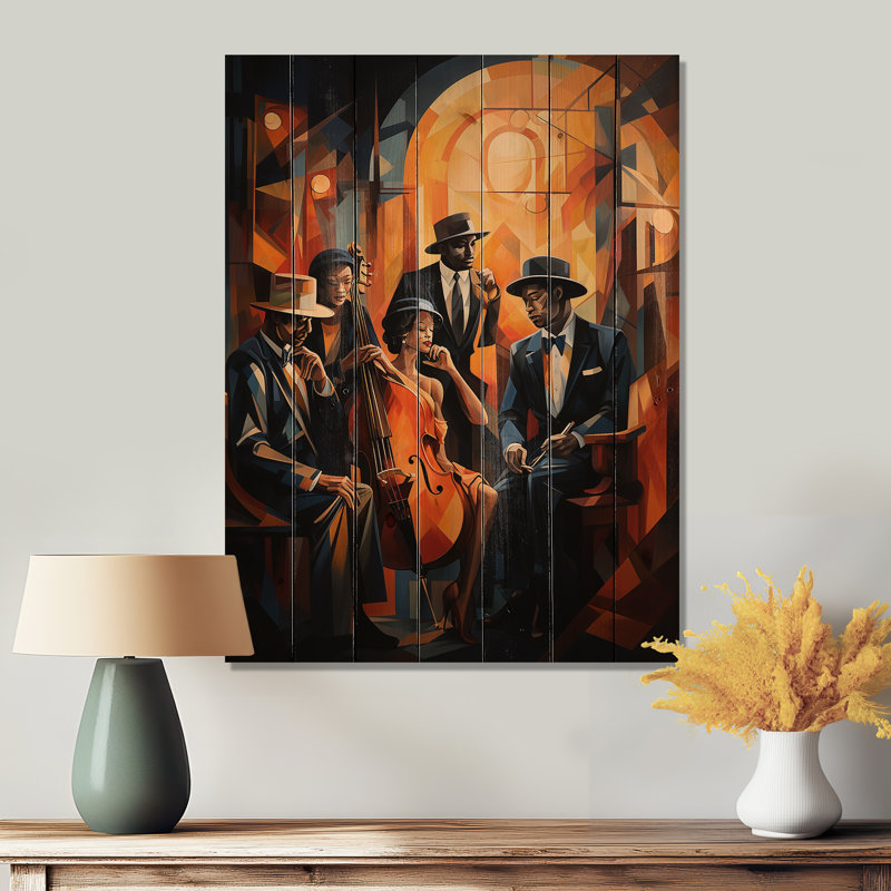 Charlean Jazz Harlem Renaissance V sur impression sur bois, H 40 po x l 30 po x P 0,78 po