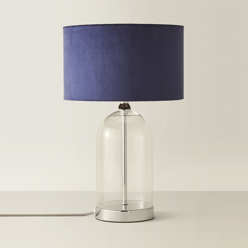 45cm Desk Lamp, Silver, Navy