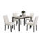 Laine, tissu, chaises, plateau en faux marbre, ensemble de salle à manger, ensemble de salle à manger, coussins de salle à manger et chaises rembourrées en X-121052120-121052121