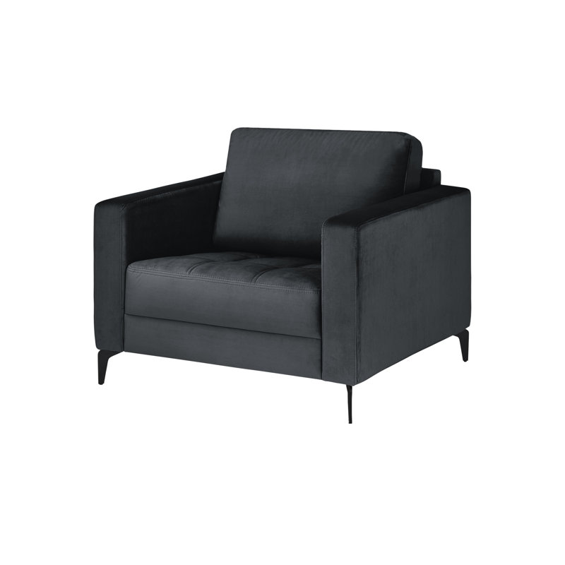 Ashwani Velvet Armchair, Black, Velvet