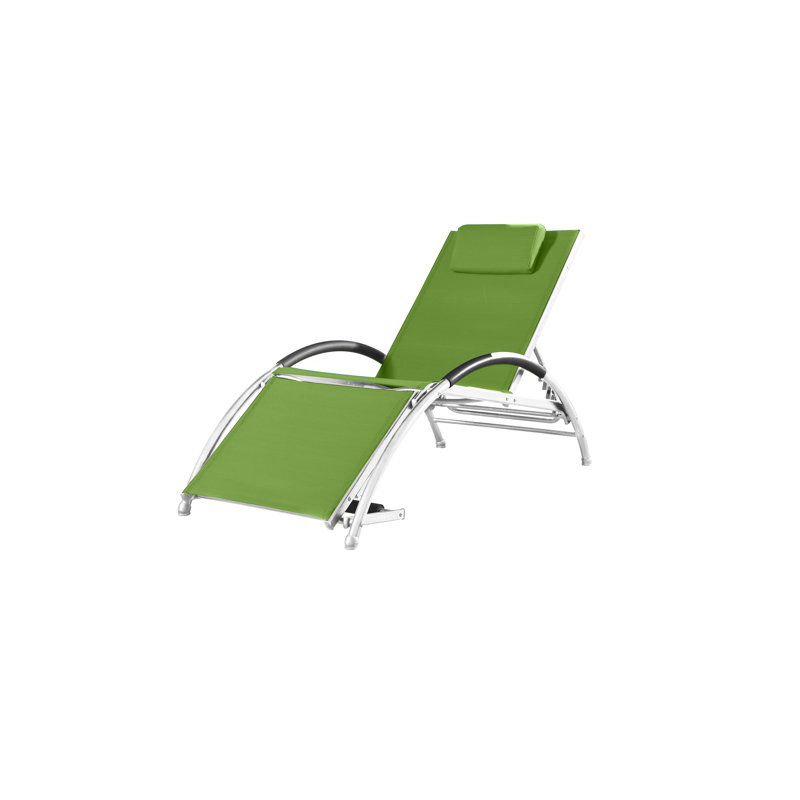 Angelina 170 cm Long Reclining Single Chaise with Cushions, Green Apple