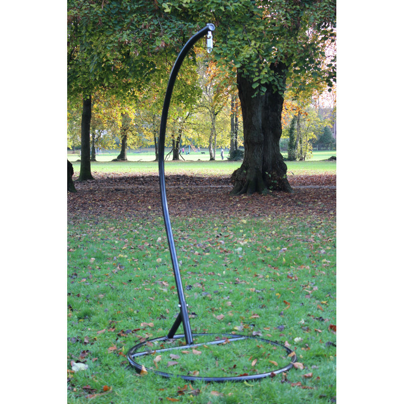Giguere Garden Patio Swing Chair with Stand, Black
