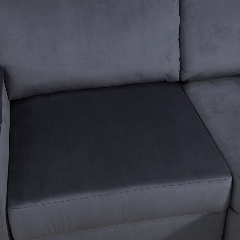Canapé modulaire 6 pièces Merriman, Microfibre/microsuède gris