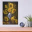 «Sunflowers In Blue & White Chinese Vase» par Christopher Pierce, art mural en métal, 12 po x 16 po-101622472
